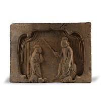 Chinese Song Temple Tile with Figural Scene